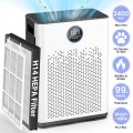 AIRFIRE Air Purifiers for Room up to 2400 Sq.ft, Air Purifiers for Allergies and Asthma, Pollen, Wildfire, Pet Odor, with Washable Pre-Filter, AP307, White