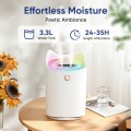 3.3L Top-fill Cool Mist Humidifier For Bedroom with Essential Oil Function, Super Quiet Air Humidifiers with Night Light - Perfect for Bedroom, Office, Nursery, Plant 3.3L Top-fill Cool Mist Humidifier For Bedroom with Essential Oil Function, Super Quiet Air Humidifiers with Night Light - Perfect for Bedroom, Office, Nursery, Plant
