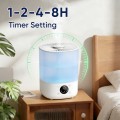 4L Cool Mist Humidifier with Auto Humidity Control and Timer for Large Room, Essential Oil Diffuser Air Humidifier for Bedroom, Overnight Use, Quiet Run, Night Light, White