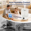 4L Cool Mist Humidifier with Auto Humidity Control and Timer for Large Room, Essential Oil Diffuser Air Humidifier for Bedroom, Overnight Use, Quiet Run, Night Light, White