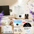 4L Cool Mist Humidifier with Auto Humidity Control and Timer for Large Room, Essential Oil Diffuser Air Humidifier for Bedroom, Overnight Use, Quiet Run, Night Light, White