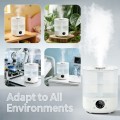 4L Cool Mist Humidifier with Auto Humidity Control and Timer for Large Room, Essential Oil Diffuser Air Humidifier for Bedroom, Overnight Use, Quiet Run, Night Light, White
